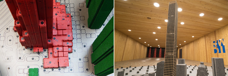 models in wind tunnel