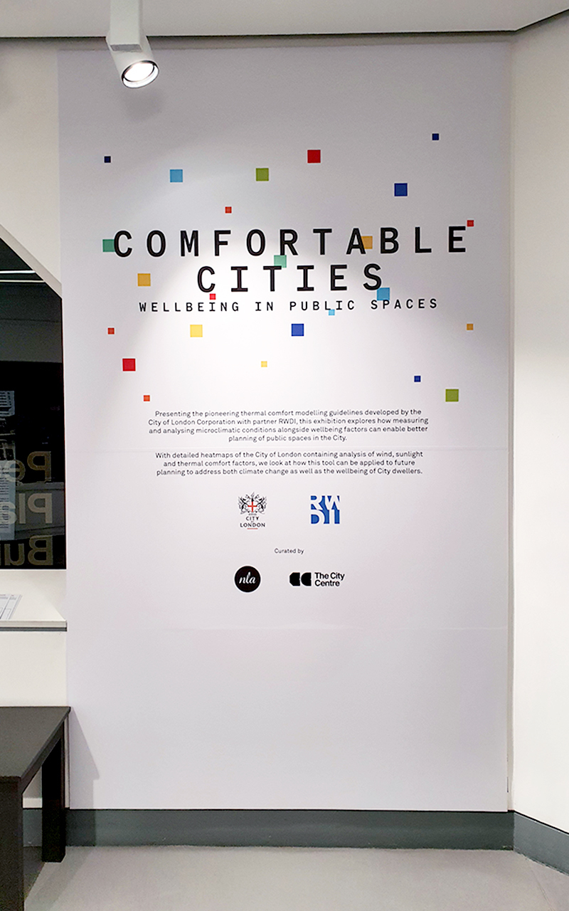 Comfortable Cities. Wellbeing in public spaces. Poster