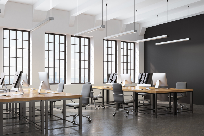 Reduce office noise even in an open office space with high ceilings, industrial design, which often creates poor office acoustics according to acoustic consultants