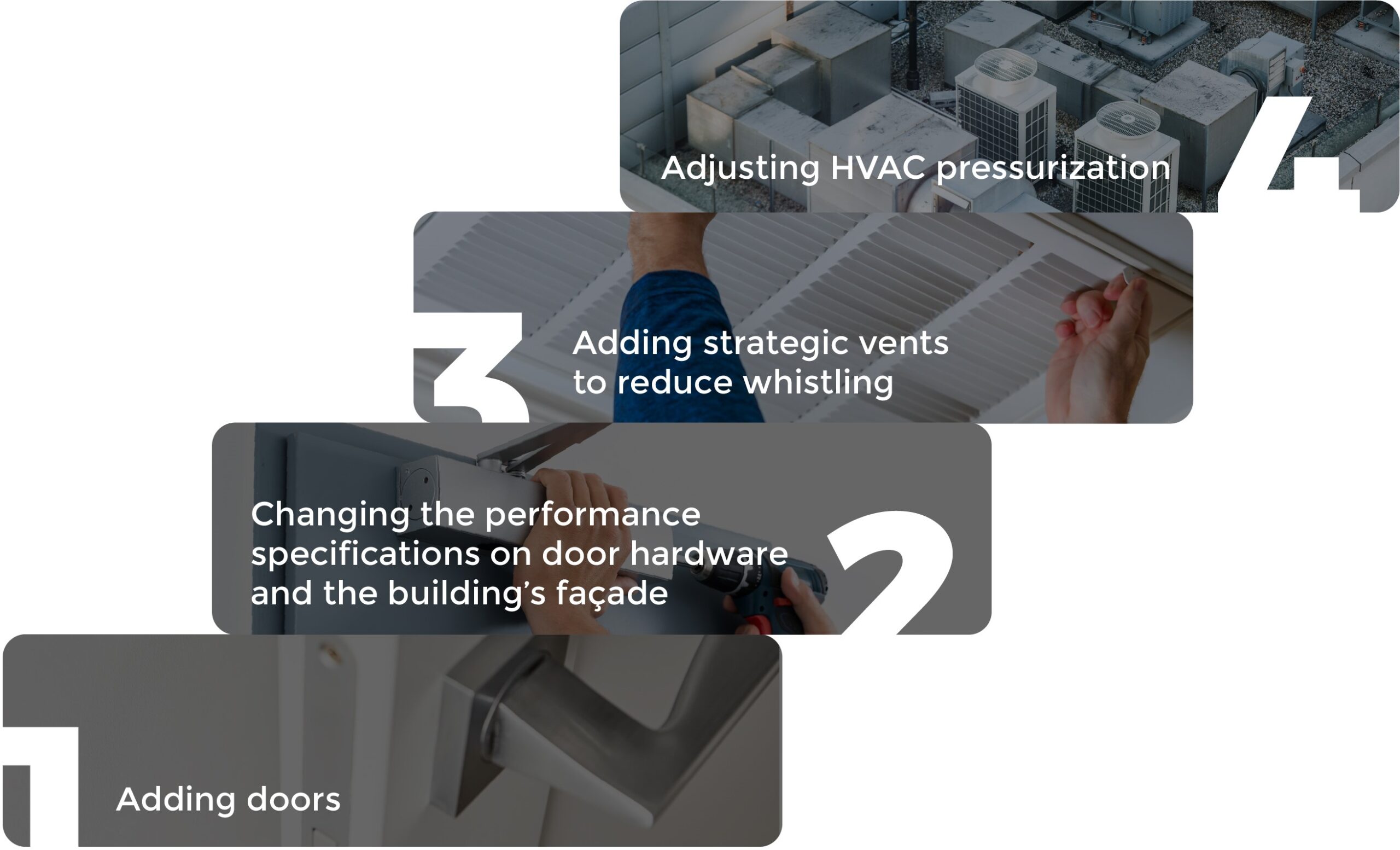 strategies to reduce stack effect in buildings that have to add a second staircase after the UK's new law