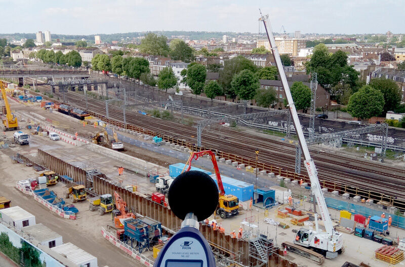 noise monitoring of railway construction