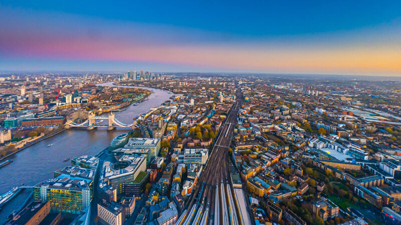 Aerial view of London